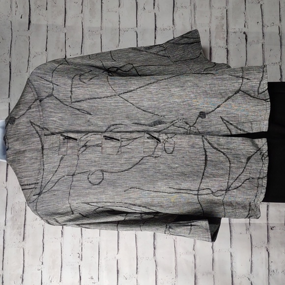 I C Collection by Connie K Tweed-look Linen Swing Jacket - Picture 4 of 8